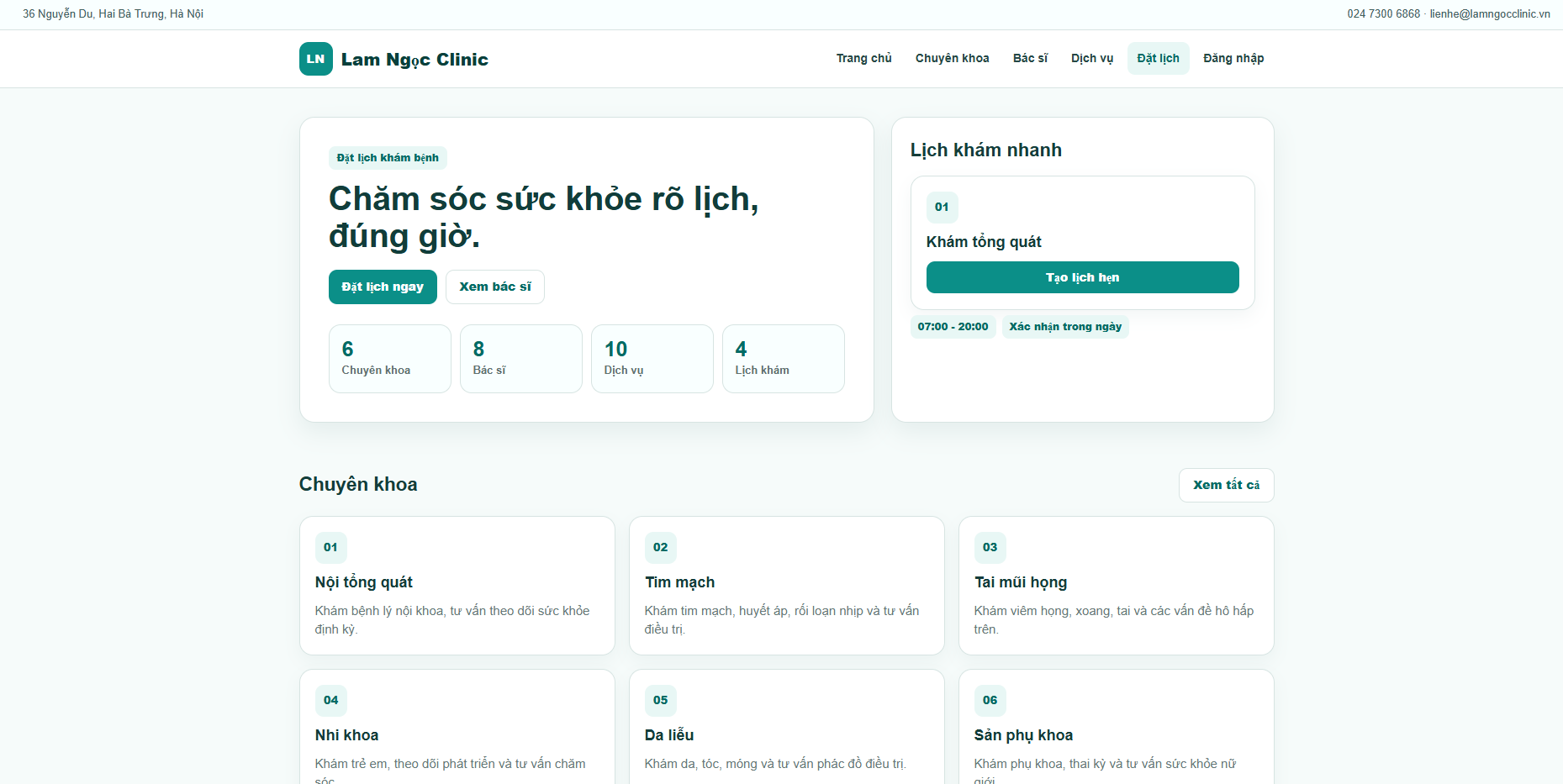 Website quản lý,khám bệnh,quản lý khám bệnh